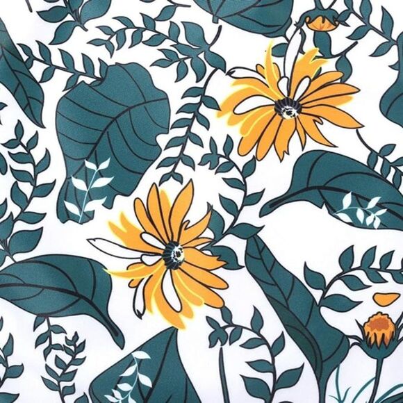 MARIGOLD & FOREST GREEN RUCHED HIGH WAIST BIKINI BOTTOMS SIZE XL NWOT - Picture 4 of 10